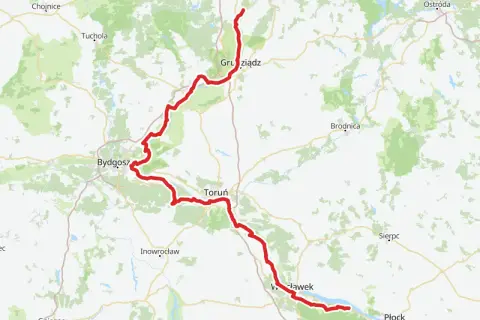 Trasa rowerowa velo Wisła od Bydgoszczy przez Toruń, Grudziądz aż po Włocławek i Płock.