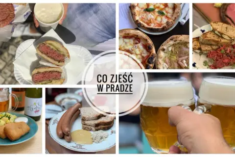 Szukasz inspiracji, gdzie zjeść w Pradze? Zobacz burgery, pizzę, tatar, kiełbaski i czeskie piwo.