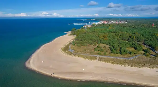 Piękna plaża i las na Helu. Warto zobaczyć to miejsce, gdzie morze spotyka się z zielenią.