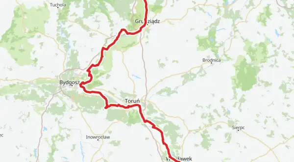 Trasa rowerowa velo Wisła od Bydgoszczy przez Toruń, Grudziądz aż po Włocławek i Płock.