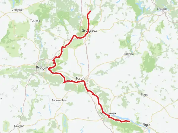 Trasa rowerowa velo Wisła od Bydgoszczy przez Toruń, Grudziądz aż po Włocławek i Płock.